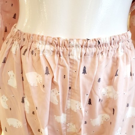 여자 라운드넥 곰나염 파자마세트