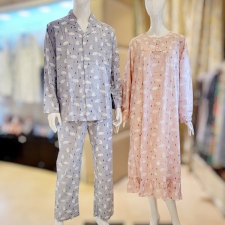 커플 큐티 곰나염 긴팔잠옷 여원피스