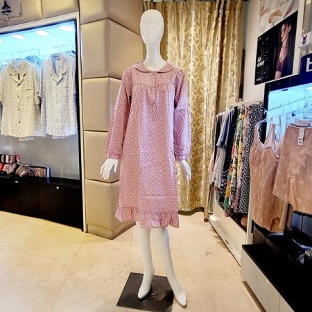 면80수 클로버나염 원피스 파자마