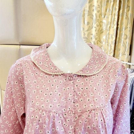 면80수 클로버나염 원피스 파자마