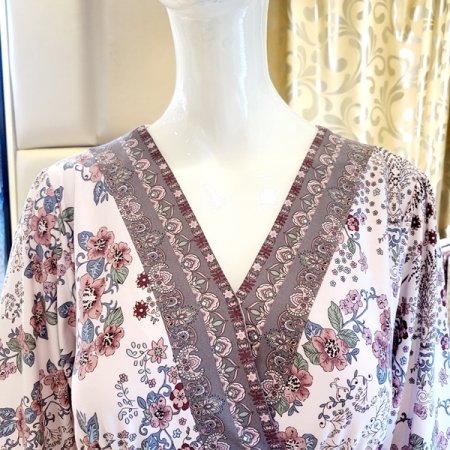 약기모 꽃보더나염 컵드레스 홈웨어