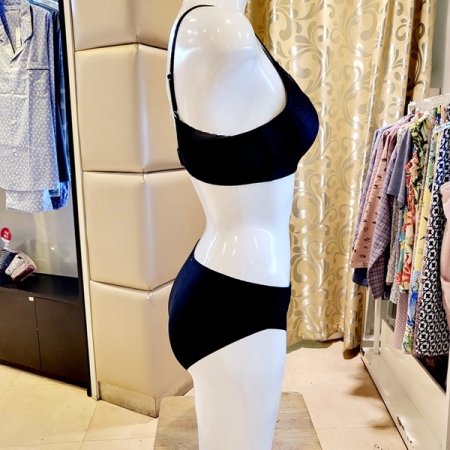 EF컵 애쉬메모리브라 헴팬티세트 블랙