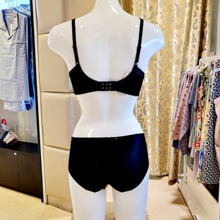 EF컵 애쉬메모리브라 헴팬티세트 블랙