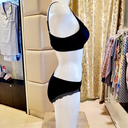 25AW 블랙 애쉬메모리브라 팬티세트