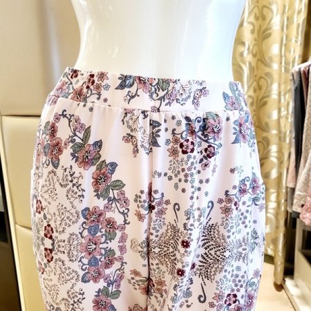 여성 기모가공 꽃나염 홈웨어바지