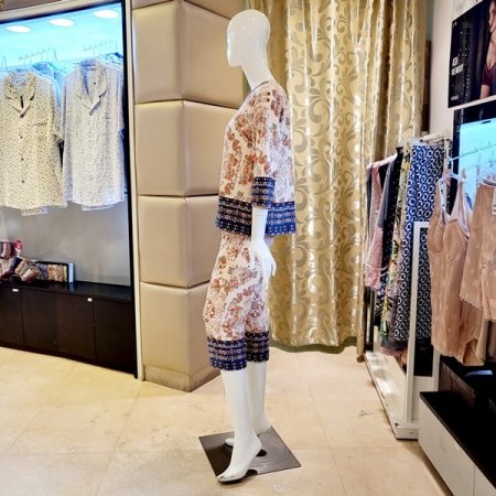 기모가공 꽃보더나염 홈웨어 상하세트