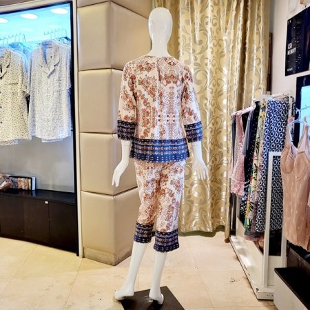 기모가공 꽃보더나염 홈웨어 상하세트