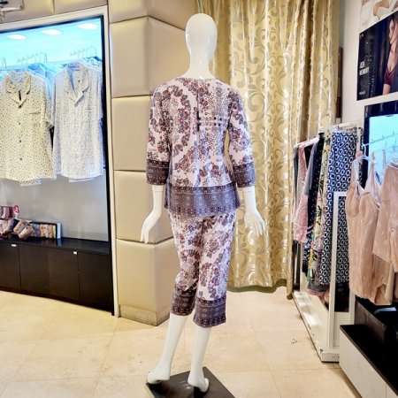 기모가공 꽃보더나염 홈웨어 상하세트