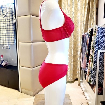 레드 딜라잇패드브라 헴팬티세트