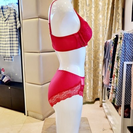 레드 딜라잇패드브라 서포트팬티세트