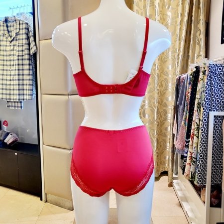 레드 C컵D컵 패드브라 서포트팬티세트