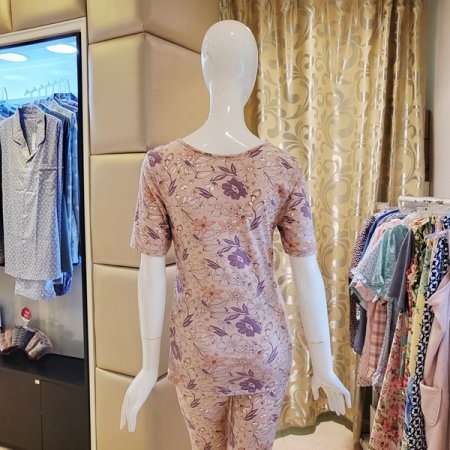 모달번아웃 나염 여성 반팔내복