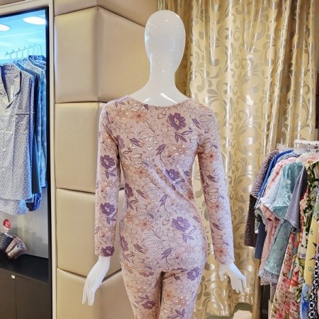 은은한 모달 꽃나염 여성내복상의