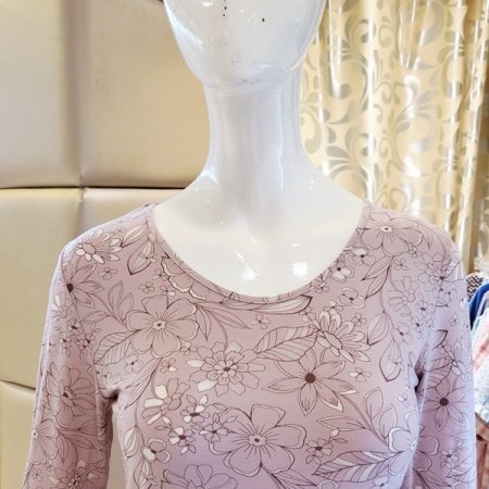 은은한 모달 꽃나염 여성내복상의