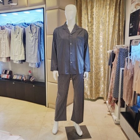 심플 스트라이프 실크필 남성잠옷세트