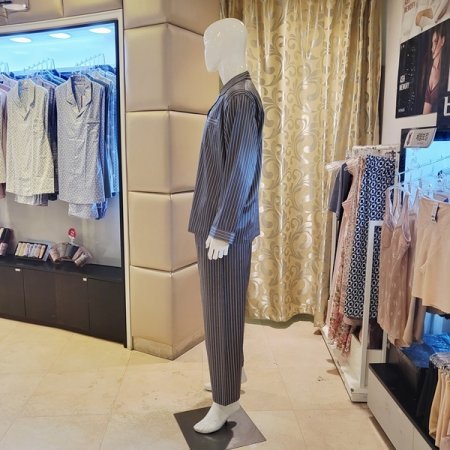 심플 스트라이프 실크필 남성잠옷세트