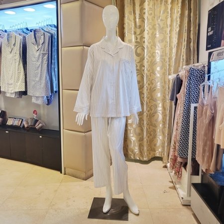 스트라이프 실크필 여성 파자마세트