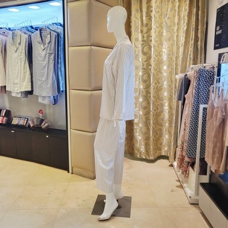 스트라이프 실크필 여성 파자마세트