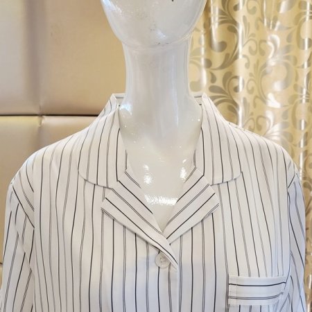 스트라이프 실크필 여성 파자마세트