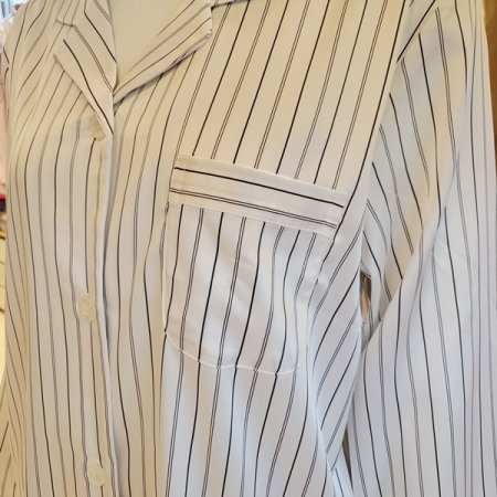 스트라이프 실크필 여성 파자마세트