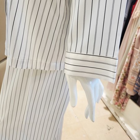 스트라이프 실크필 여성 파자마세트