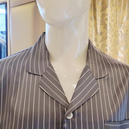 커플 스트라이프 실크필 파자마세트