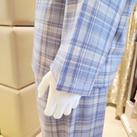 남성 카라넥 체크 파자마세트