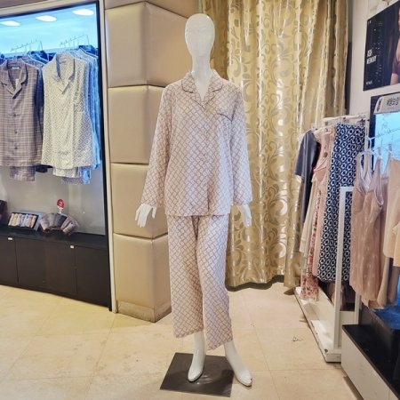 고급 초경량 체인나염 커플 잠옷세트