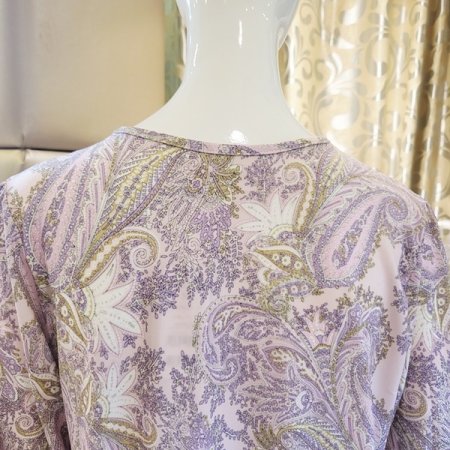 브이넥 페이즐리 여성 홈웨어상의