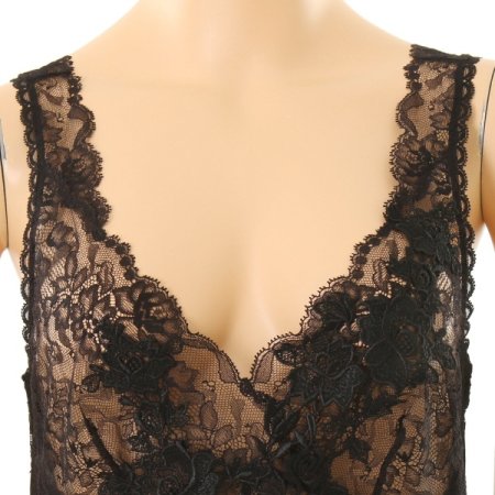 어깨 런닝형 레이스 풀슬립 BK