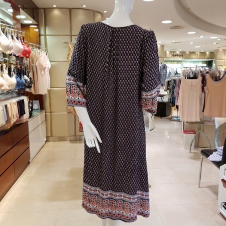 간절기 레이온 보더나염 가운