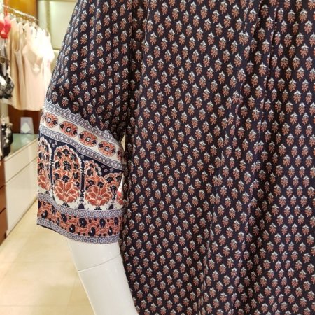 간절기 레이온 보더나염 가운