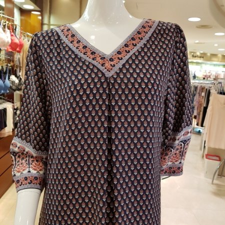 간절기 레이온 보더나염 가운