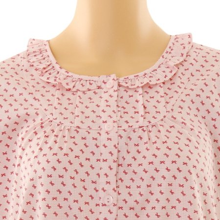 면70수 리본프린트 원피스잠옷 RD