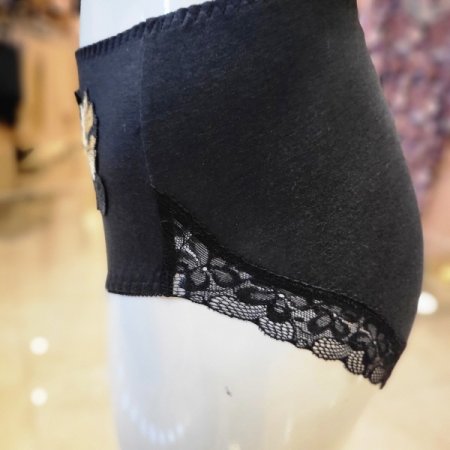 꽃포인트 면라이오셀 팬티 BK