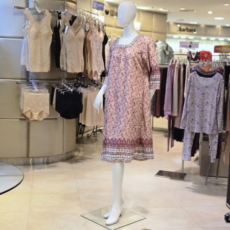 스퀘어넥 7부소매 이지웨어 원피스