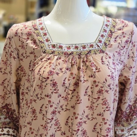 스퀘어넥 7부소매 이지웨어 원피스