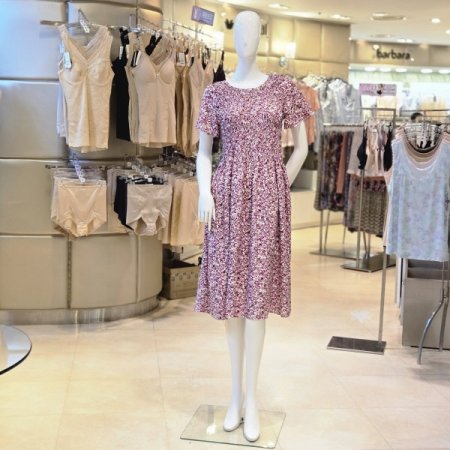 꽃나염 스모킹 원피스 이지웨어