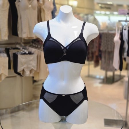 인견 노와이어 몰드브라팬티BK