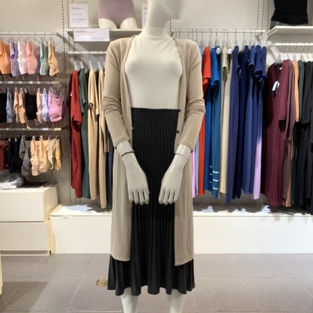 모달 트임 미디 가디건