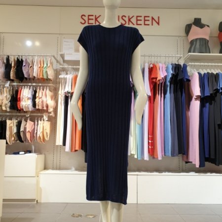 립조직 슬리브리스 원피스