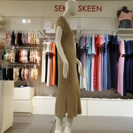 립조직 슬리브리스 원피스