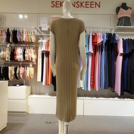 립조직 슬리브리스 원피스