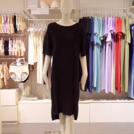 쿨터치 하프슬리브 미디드레스