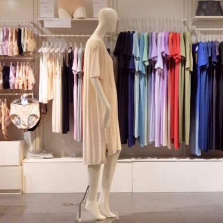 쿨터치 하프슬리브 미디드레스