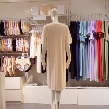 쿨터치 하프슬리브 미디드레스