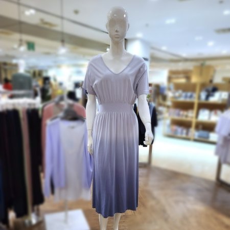 모달가오리소매그라데이션롱드레스
