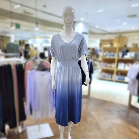 모달가오리소매그라데이션롱드레스