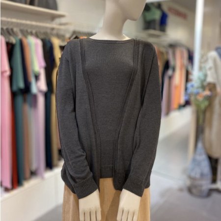 에코스킨 울 간절기 가디건