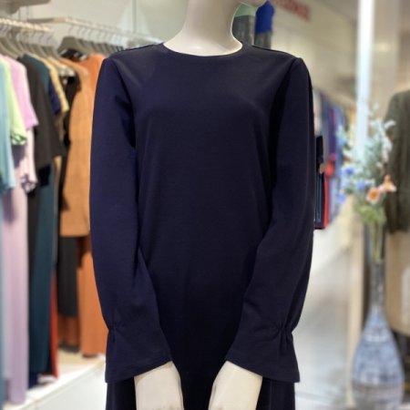 맘스킨 코튼 퍼프소매 루즈핏 롱드레스